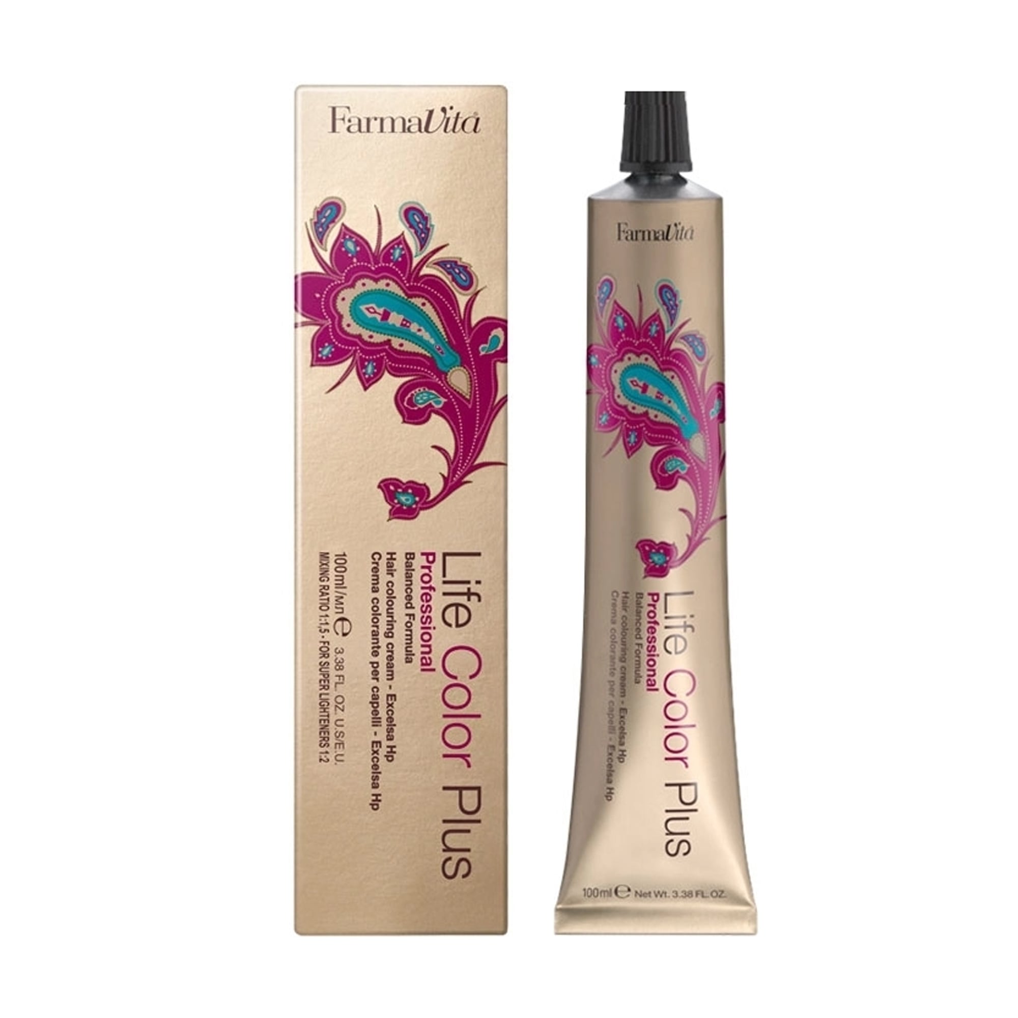 Уцінка!  Перманентна крем-фарба для волосся FarmaVita Life Color Plus Hair Colouring Cream 1.0 Чорний, 100 мл